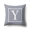 Polyester Pillow Case Gray Base Literary Home Car Decoration 26 English Letter Cushion Car Cushion Cover