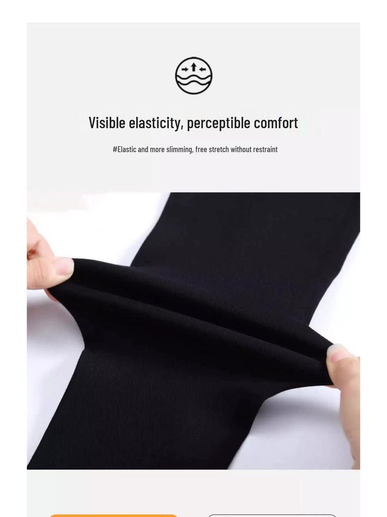 Damen Schwarz Plus Samt Lammwolle Baumwolle Leggings - Dicke, Warme Hose für Herbst/Winter 2025