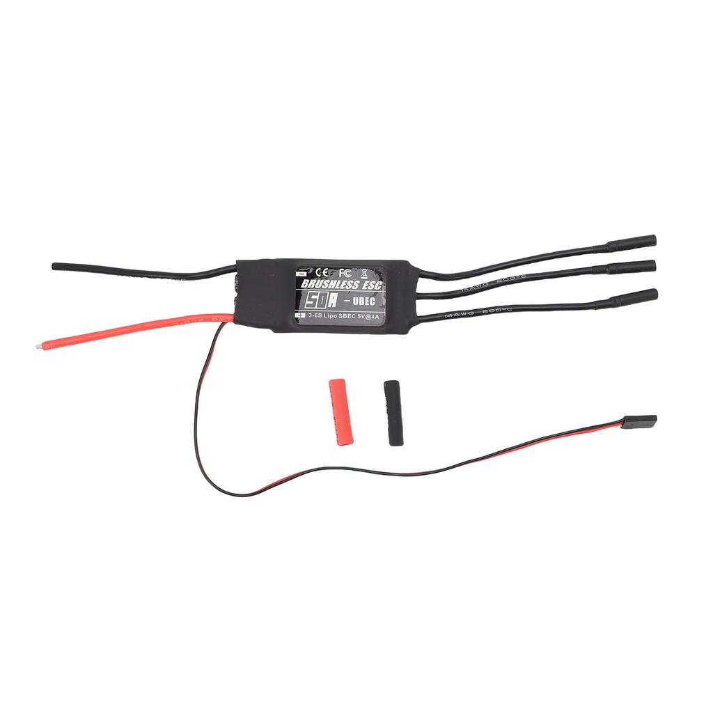 50A RC Brushless ESC 4.0mm Banana Female Plug Brushless Motor Electric Speed Controller for RC