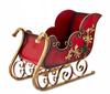 Christmas Decoration Metal Sleigh Red Santa's Sleigh 36Cm Gift