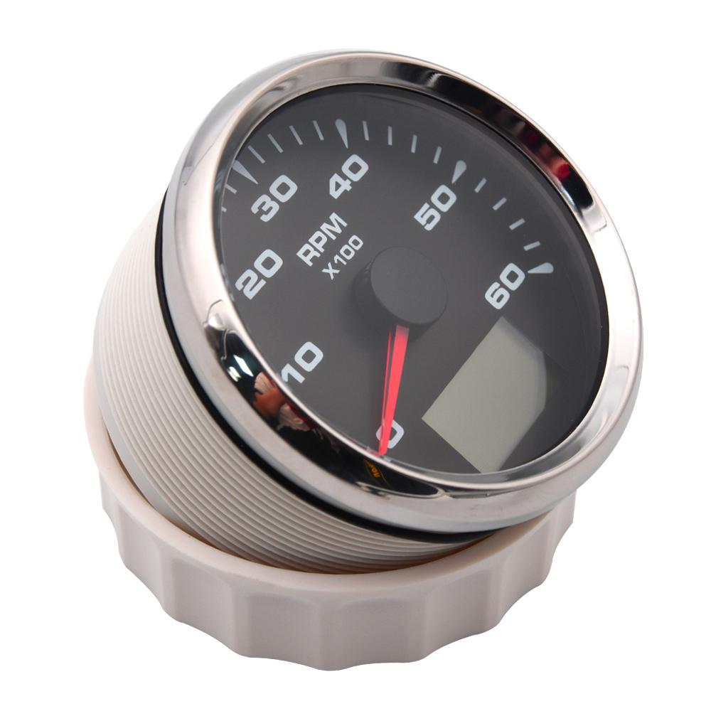 Tahometru universal de 85 mm pentru barcă de mașină Tahometru 0-6000 rpm 1-300 de viteză Contor de turații cu oră de călătorie 7 culori