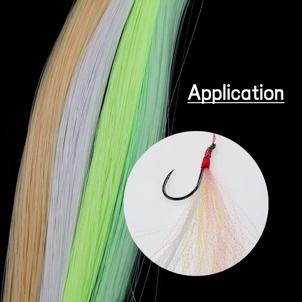 Salzwasserfischen Super Leuchtendes Fasergarn Leuchtendes Material für Assist Haken Jigging Köder Sabiki Rigs Fliegenbinden Streamer