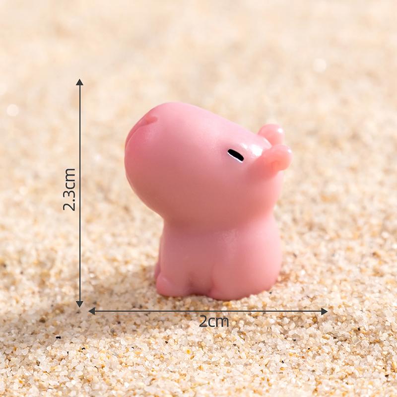 Mini Pink Capibara Ornament Cartoon Capybara Micro Landscape Model Dollhouse Decoration Car Interior