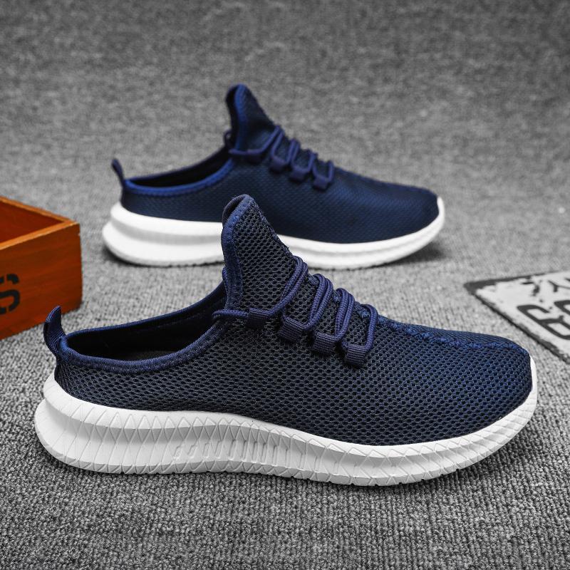 

Мужские повседневные тапочки, мужские дышащие сетчатые легкие сандалии для прогулок на открытом воздухе, полутапочки, мужские теннисные спортивные туфли 44