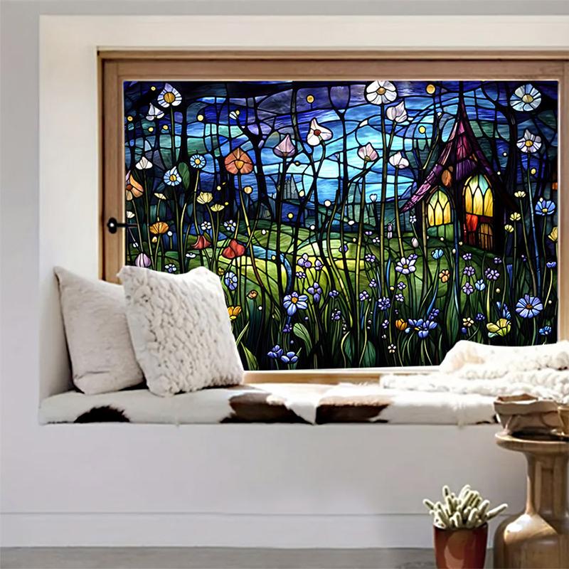 Dekorativ Glasfilm Blommönster Fönsterfilm