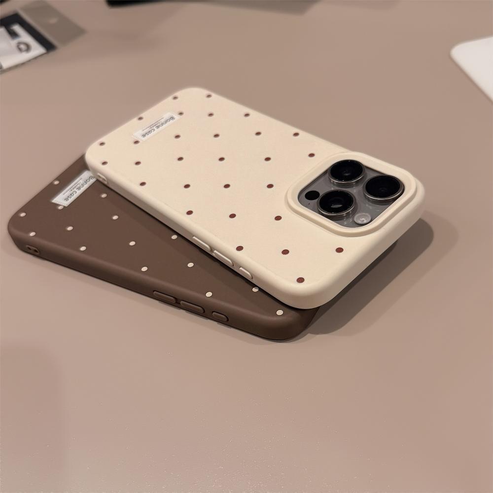 Korean-style Polka Dot IPhone 17 Case, Apple 15 Pro Max Phone Case, Minimalist and Stylish, Drop-proof, Soft Case