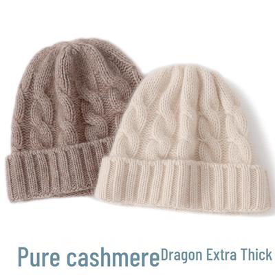 Pogrubiona Ciepła Czapka Zimowa z Przewijanej Wełny Kaszmirowej z Ochroną Uszu - Styl Koreański