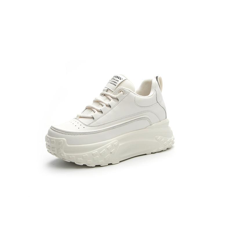 Spring and Autumn New Casual Versatile Heightening Shoes Slope Heel Fashion Color Matching Student Shoes Women's Trendy Shoes Women