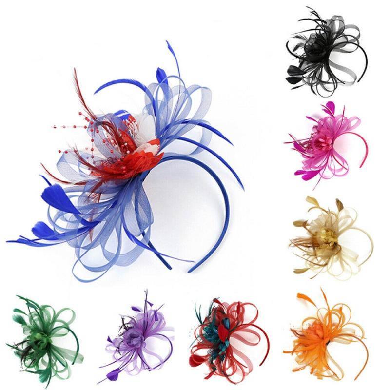 Bandeau élégant à plumes florales pour accessoires de cheveux pour femmes