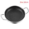 1 pièce Wok nid d'abeille antiadhésif de qualité alimentaire avec double poignée Poêle à frire en acier inoxydable pour cuisinière à induction domestique