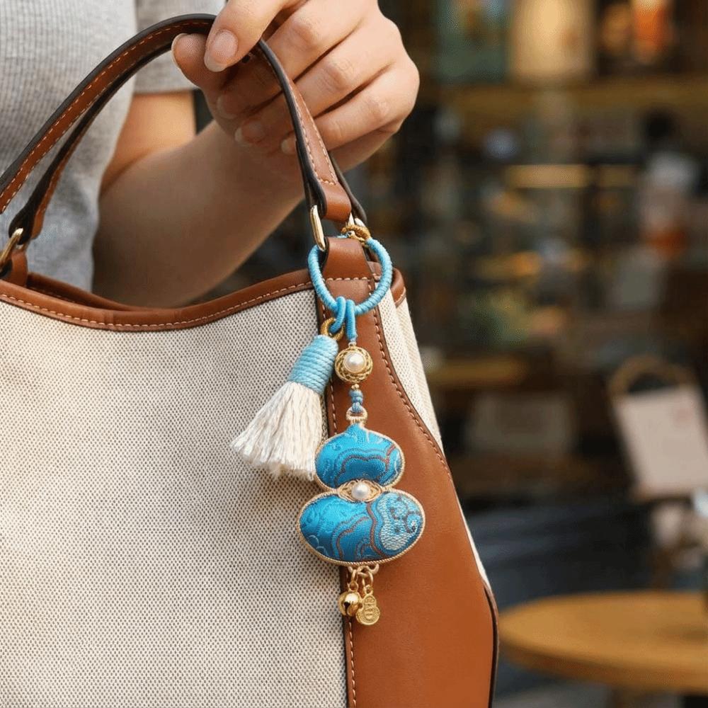 Blessing Woven Tassel Bag Pendant Handmade Hanging Ornaments Gourd Key-chain  Bag Charm