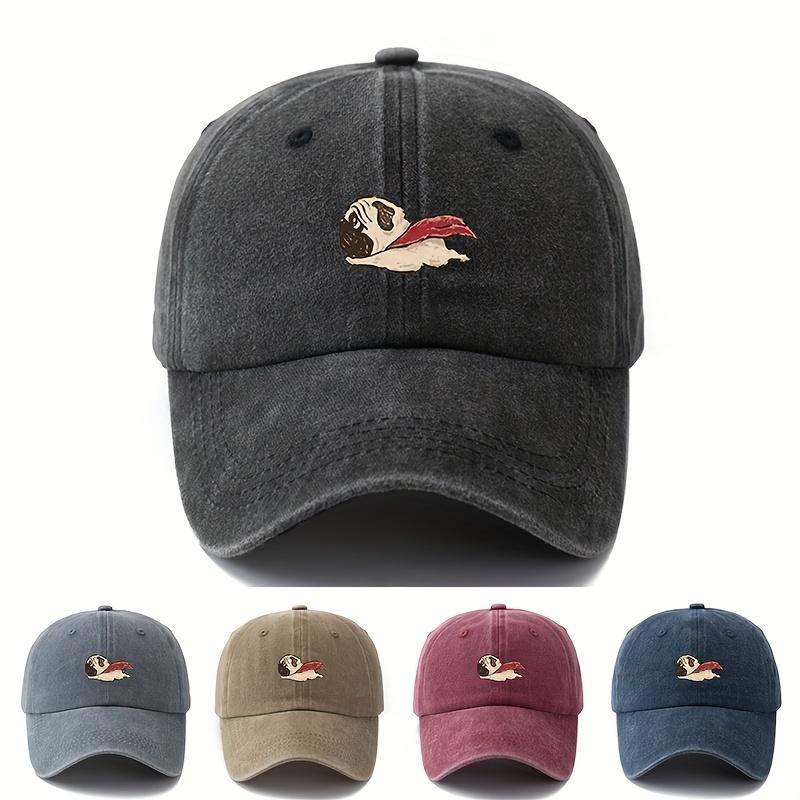 Dog Pattern Printed Baseball Cap with Retro Style Camping Travel Duckbill Cap Suitable for Men and Women