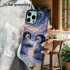Phone Case: 2D Flat Suitable for iPhone 18 17 16 15 14 13 Pro Film Protective Case, Couple Style, Snowy Heart Little Penguin, Christmas and Halloween