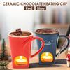 Taza de Fondue de Chocolate de 150ML Taza Europea de Velas Taza de Cerámica Calentando Comida Queso Mantequilla Taza de Café Con Tenedor Suministros para Fiestas en Casa