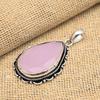 Faceted Pink Chalcedony Gemstone Handmade 925 Sterling Silver Pretty Pendant For Gift