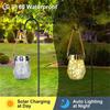 Solar Diamond Hanging Lantern Outdoor with LED String Lights Warm White/Multicolo Cracked Glass for Garden Patio Yard Porch Deco