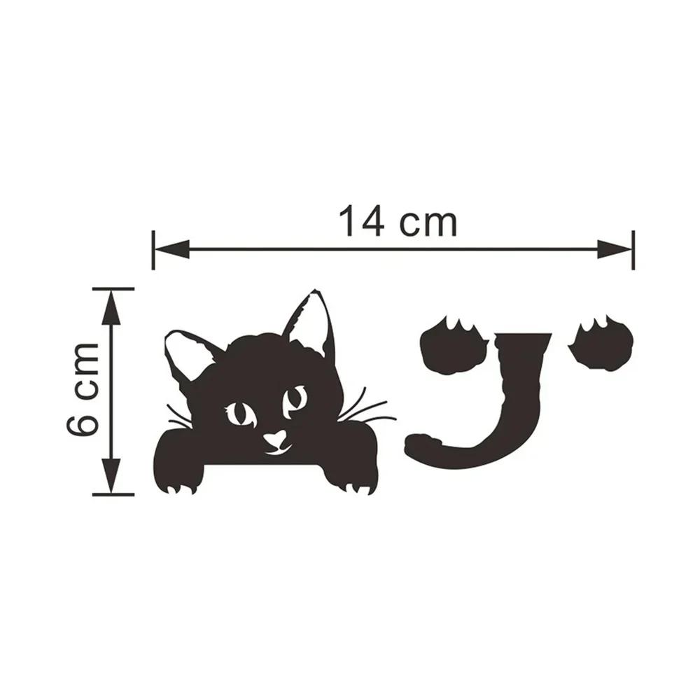 2024 New Black Lovely Cat Light Switch Phone Wall Stickers For DIY Home Decoration Cartoon Animals Wall Decals PVC Mural Art LS