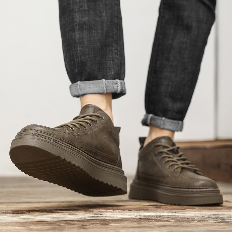 Fashion Men's Round Toe Board Shoes Comfortable Minimalist Design Style Youth Outdoor Fashion Party Daily Office Casual Black Shoes