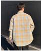 Men's Retro Plaid Long-Sleeve Shirt and Casual Lapel Jacket