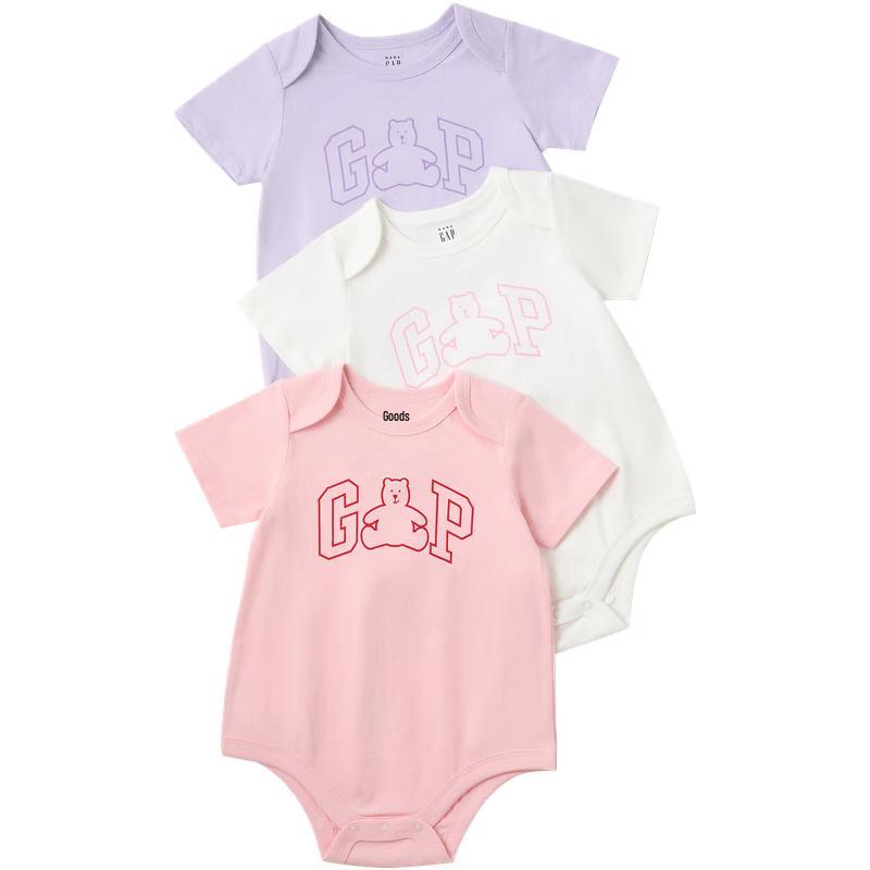 Gap Baby 3-Pack Cotton Bear Print Short-Sleeve Romper