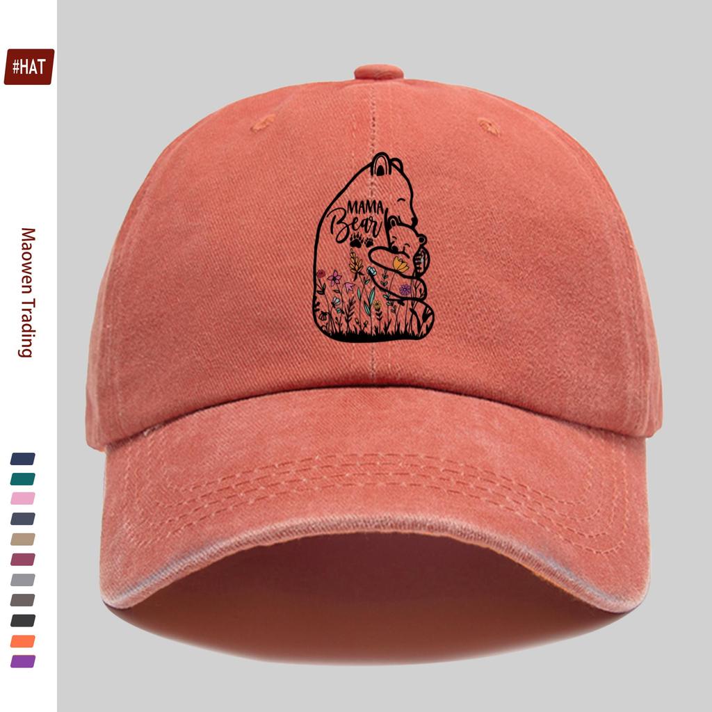 Pc Easy Mama Bear Print Baseball Cap MotherS Day Street Casual Decor Design Sun Hat Comfortable And Lightweight Adjustable