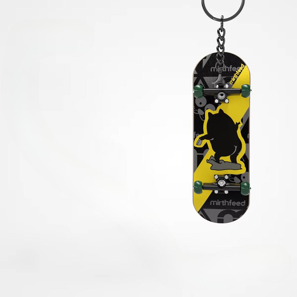 Mini Fingertip Skateboard Keychain With Bearing Professional 5 Layer Maple Wood Skateboard Stress Relief Toys Children's Gifts