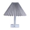 Pleated Shade Table Lamp in Warm Light Button Control for Bedrooms Offices and Living Rooms