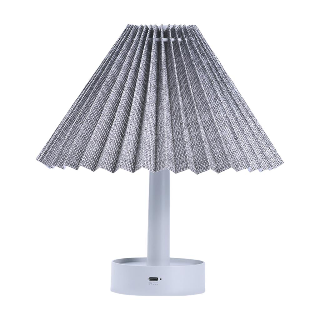 Pleated Shade Table Lamp in Warm Light Button Control for Bedrooms Offices and Living Rooms