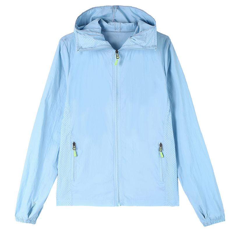 Finger Sleeve Hole Hooded Casual Lightweight Sunscreen Clothing Women's Summer Lightweight Breathable Sunshade Anti-ultraviolet Cycling Jacket