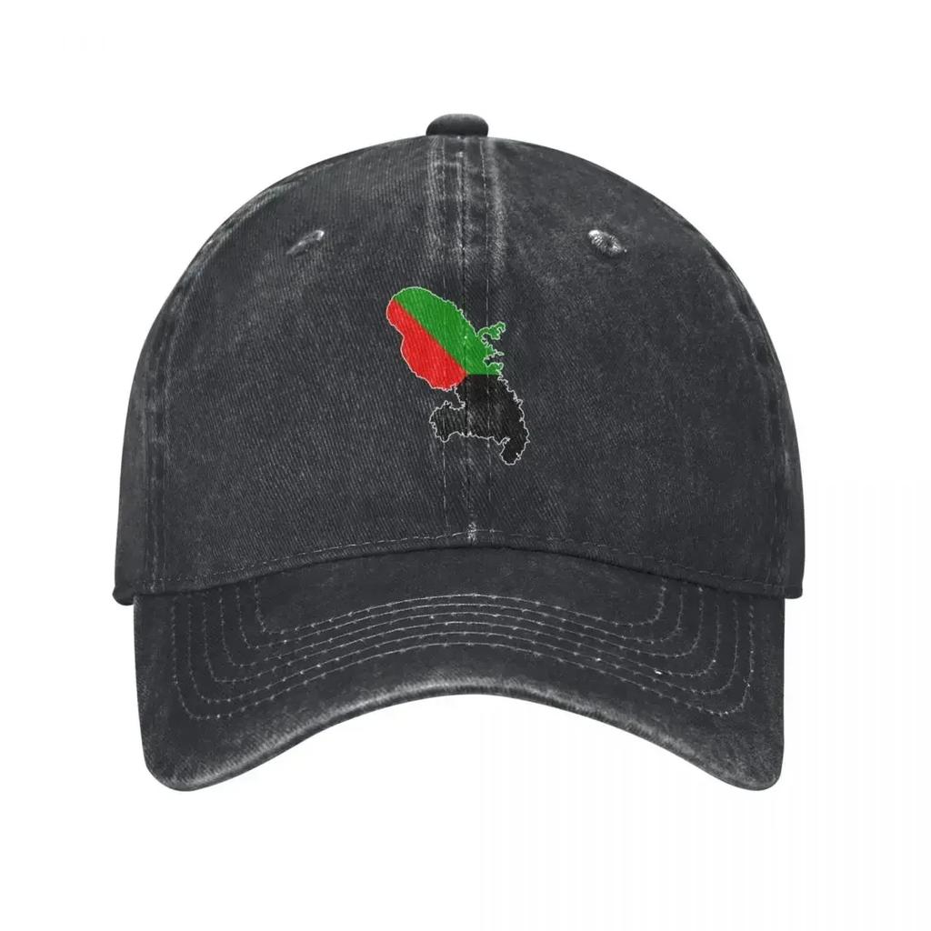 Map of Martinique color red green black Baseball Cap Cosplay Sun Hat For Children Women Beach Fashion Unisex's