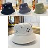 Cute Panda Embroidered Foldable Fisherman Hat For Women Uv Protection Sun Hat For Outdoor Activities