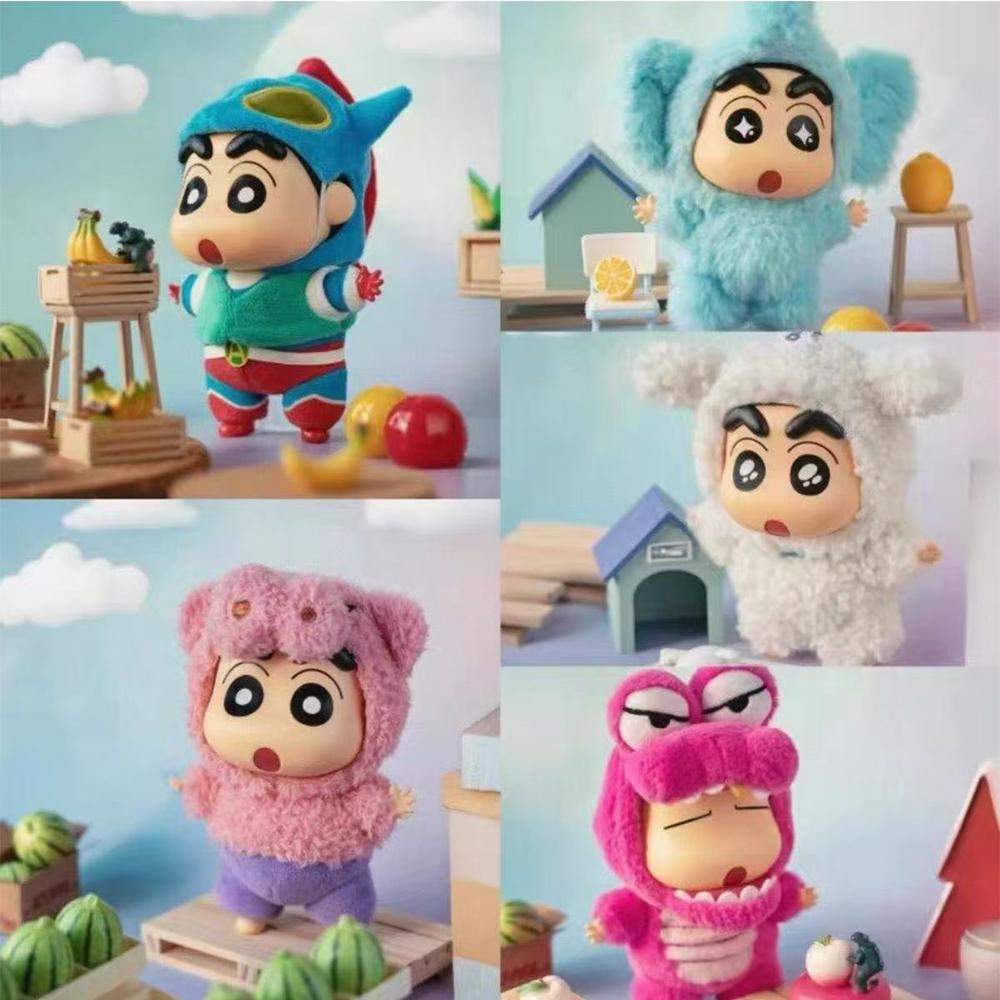 TOPTOY Neue Crayon Shin-chan Anziehparty Serie Vinylgesicht Plüsch Blind Box Niedlicher Anhänger Anime Figuren Puppe Überraschungsbox