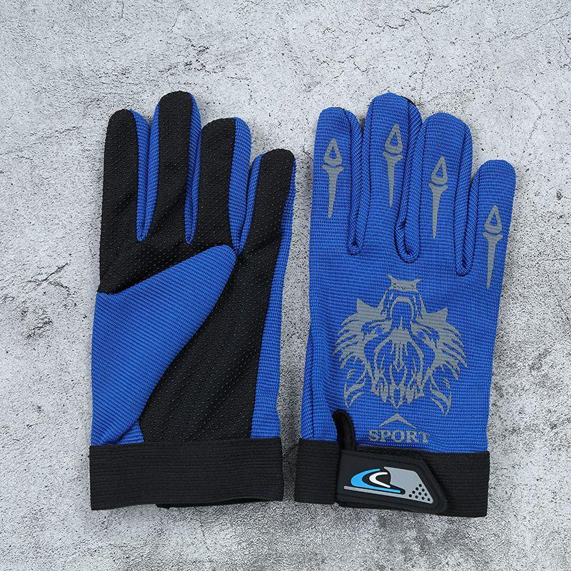 

Перчатки без пальцев ICE Cotton Мужские и женские Тонкие Солнцезащитные Дышащие Нескользящие Износостойкие Спортивные для езды Летние для упражнений Тактические Рыбалка Wolf head Blue full finger One size