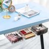 Transparent Under Desk Drawer Organizer Self Adhesive Heavy Duty Large Capacity Storage Box for Home Office Desk Use