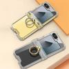 GKK For Samsung Galaxy Z Flip7 FE 5G/Z Flip6 5G Clear Case Airbag Hinge Protector Kickstand PC Phone Cover with Strap