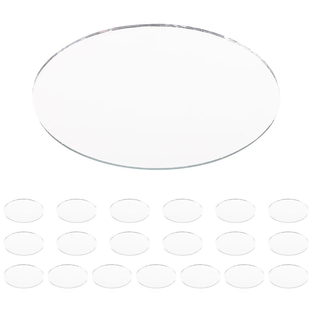20 Pezzi Lente Specchio Forma Ovale per Specchio Trucco Fai da Te Mini Piccolo Ovale Lente Trasparente Uso Portatile Artigianato Regalo