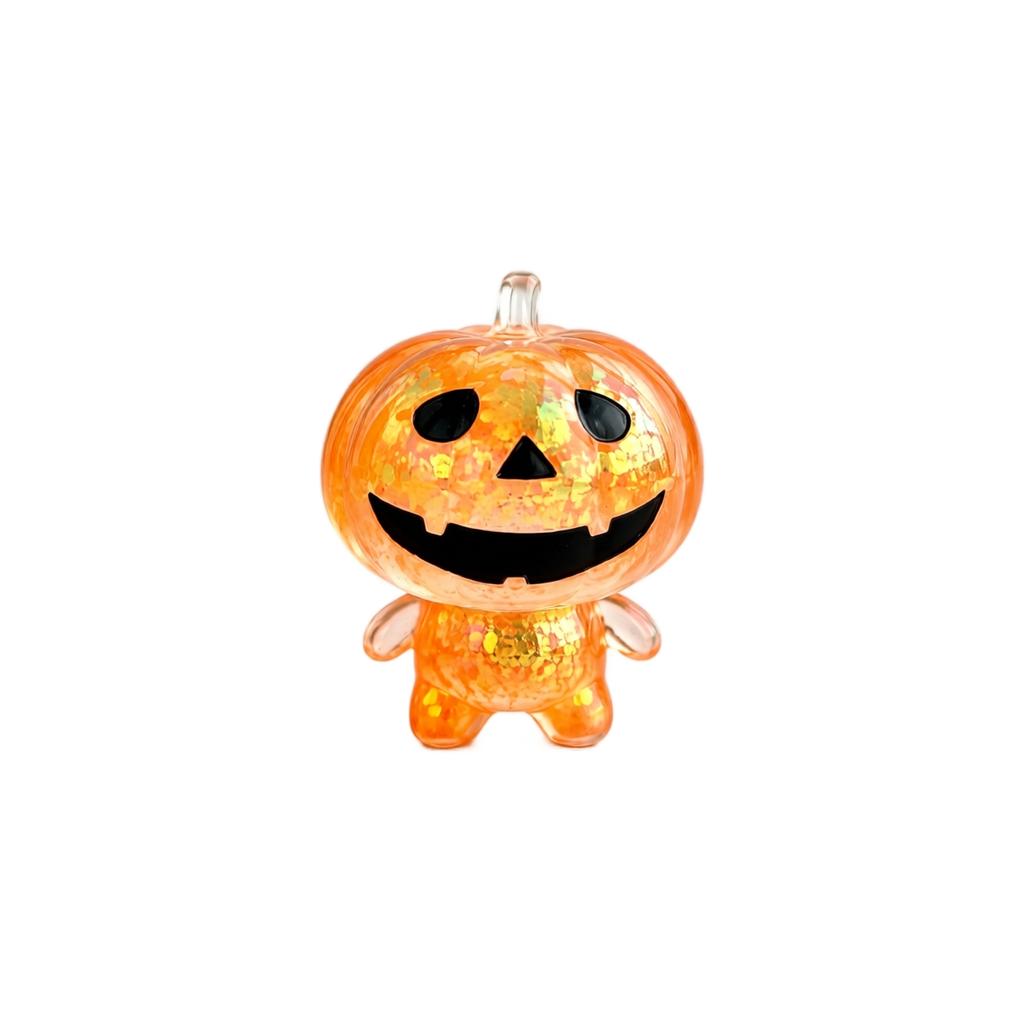 Juguete de Calabaza Transparente con Purpurina para Halloween - Juguete Antiestrés de Elevación Lenta, Lindo Regalo Suave para Niños Adultos