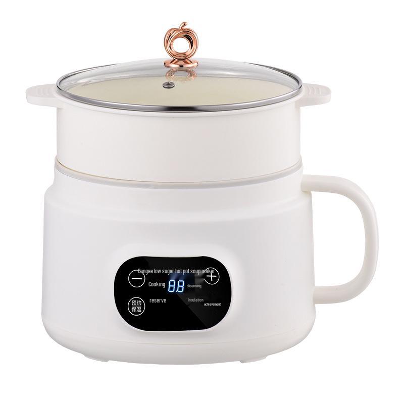 Smart Ceramic Glaze Rice Cooker: Multi-functional Large Capacity Steamer & Fryer with Double Layer Design.