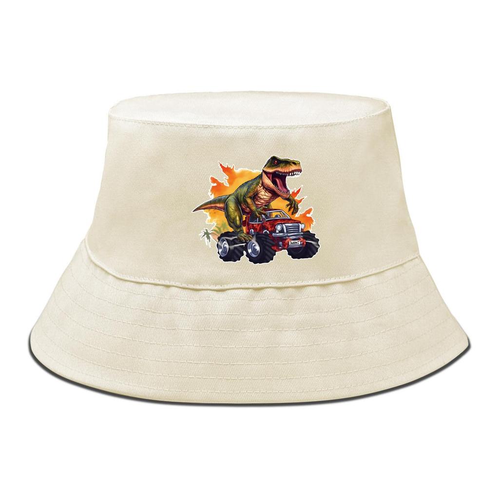 Bucket Hat With Dinosaur Monster Trunk Print , Fisherman Hat Summer Trendy Foldable Beach Cap