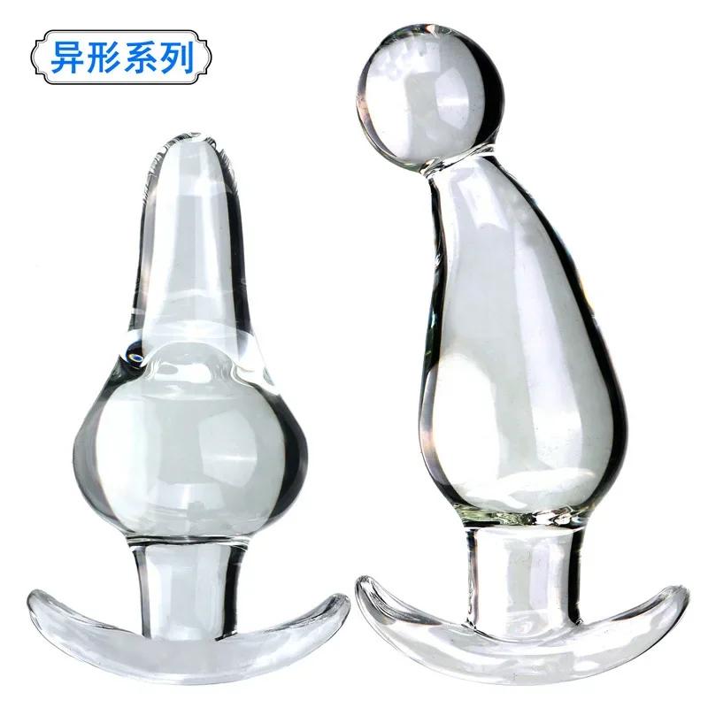 Anal Plug G Spot Stimulator Vaginal Plug Glass Dildo Butt Plugs Clear Crystal Dildos Adult Sex Toys For Woman Vagina Stimulate