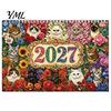 Beginner Friendly Crafts 2027 Diamond Art Painting Pattern Wall Calendar, Rhinestone Gem 12 Calendar Monthly Planner, Jan. 2026-Dec. Hanging for Home,