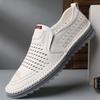 Fashion 2025Mens Loafers Summer Hollow Out Sandals Fashion Handmade Casual Leather Shoes for Men Soft Sole Driving Shoes Moccasins Homme