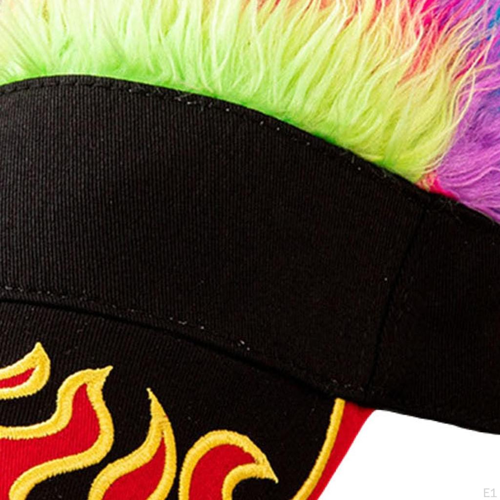 Sun Visor Cap with Fake Hair Funny Fashion Golf Baseball Hat for Running Camping