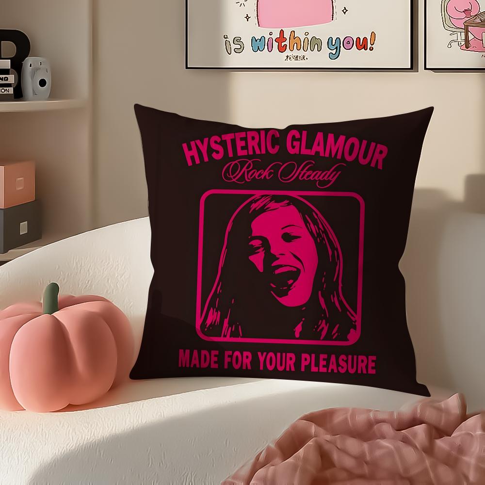 Brand retro HHysteric GGlamour Cushion Cover Pillowcase Short Plush Invisible zipper Room Sofa Cushion Cover