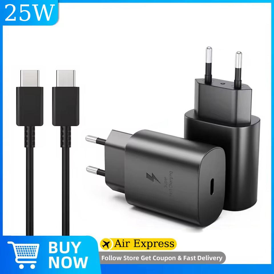 25W Super Fast Charger Usb Type C Cargador Adapter For Samsung Galaxy S25 S24 S23 S20 S21 S22 Plus A54 A34 Adapter Z Flip Fold 7 5 6 4