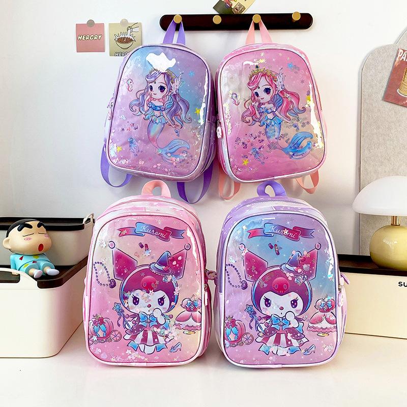 Cartoon Boys And Girls Backpack Cute Cute Kindergarten Primary School Students Schoolbag Quicksand Children'S Backpack