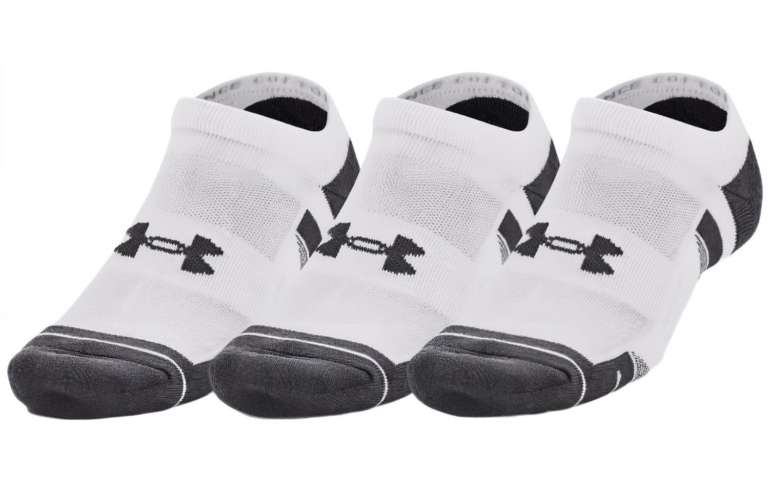 Under Armour Ankle Socks Unisex 3 Pack White 1379526-100 L
