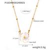 Collana Fiori di Pesco Stile INS: Oro 18K, Acciaio al Titanio, Elegante Catena per Clavicola, Gioielli di Lusso Leggero.