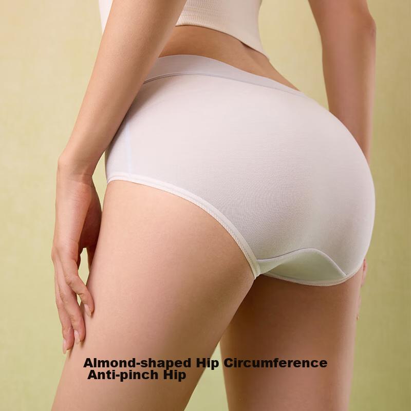 YOUKESHU Women's Underwear, Pure Cotton Crotch, 7A Antibacterial, Thin Modal, Smooth Mid-Rise Comfortable Breathable Triangle Briefs