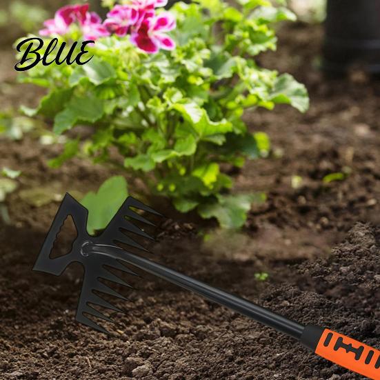 Long Handle Garden Rake Weeding Hand Weeder with 11 Teeth Weed Puller for Precision Yard Lawn Farm Gardening Tool